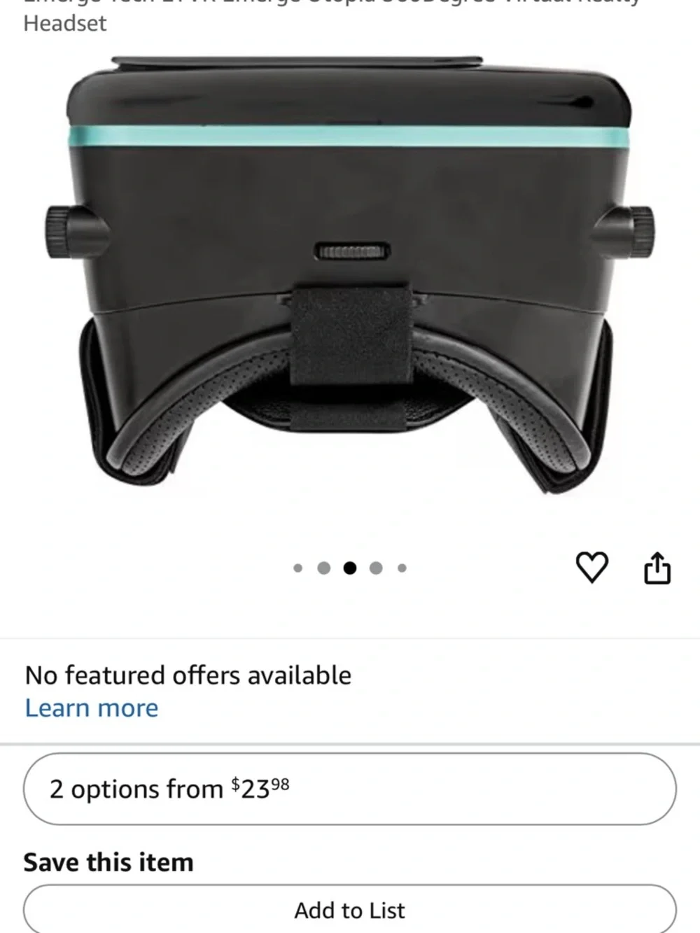Utopia 360° Black VR Headset for Smartphones